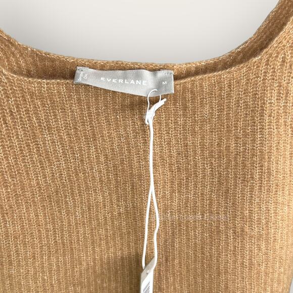 Everlane Cozy-Stretch Cropped Tank Top | Medium | Camel Brown Wool Loungewear - Picture 3 of 9